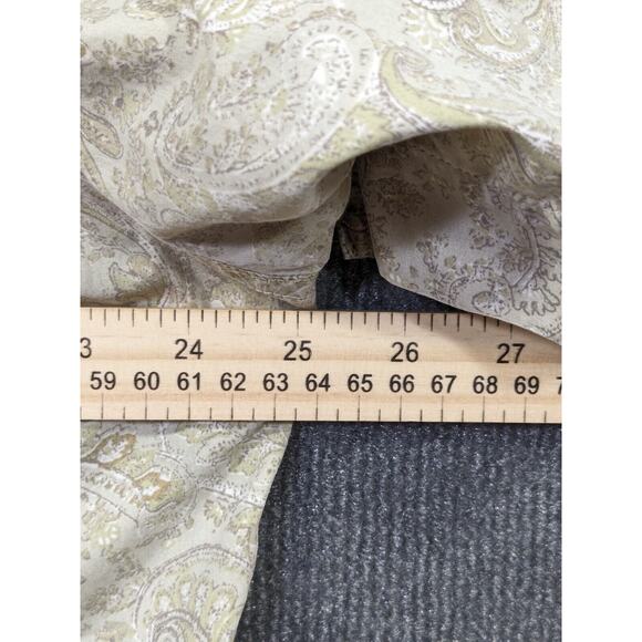 J Crew Button Up Shirt Mens Large Tan Paisley Pocket Casual Preppy - Picture 7 of 9